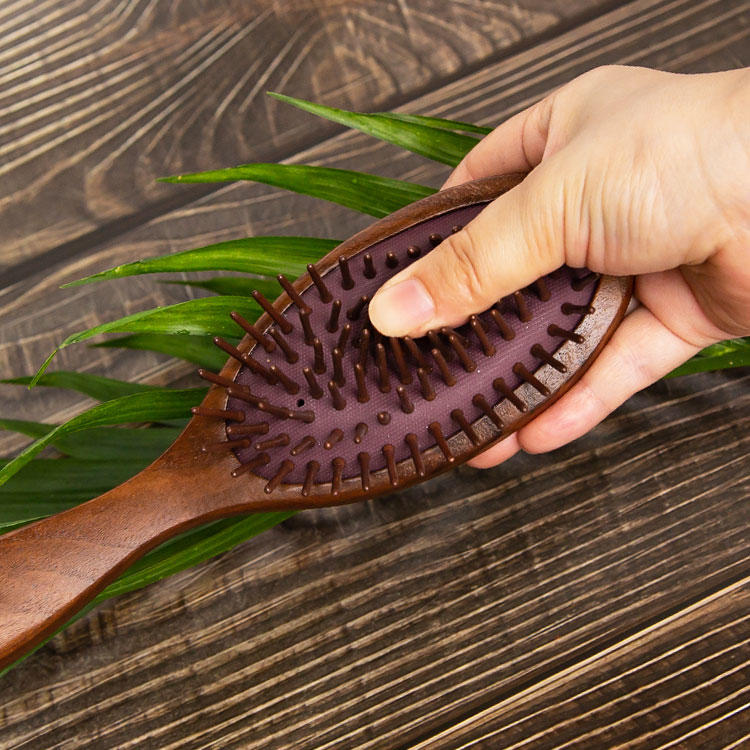 Black walnut handle beech bristles natural massage hair brush