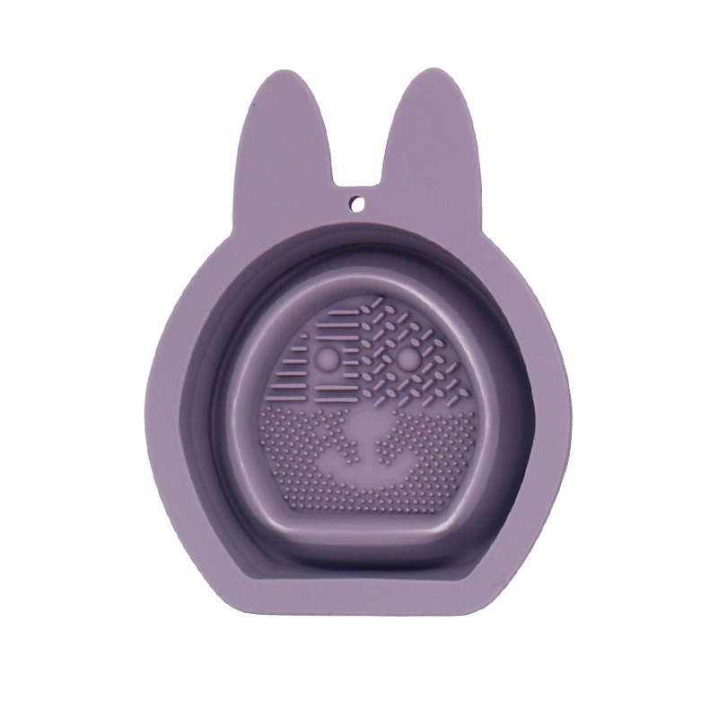 Silicone Rabbit Folding Wash Bowl Cleaning Powder Puff Brush Cleaner pad