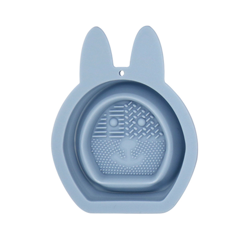 Silicone Rabbit Folding Wash Bowl Cleaning Powder Puff Brush Cleaner pad