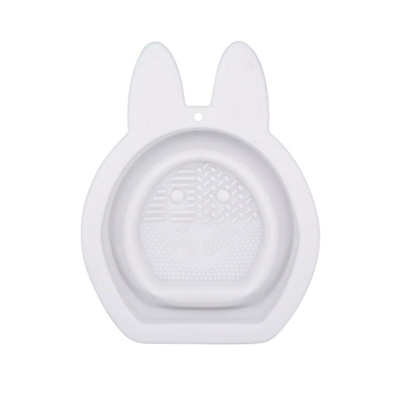 Silicone Rabbit Folding Wash Bowl Cleaning Powder Puff Brush Cleaner pad