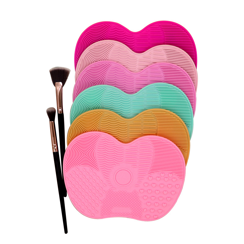 Silicone Apple Scrubbing Pad Beauty Tools Makeup Brush Cleaning Pad