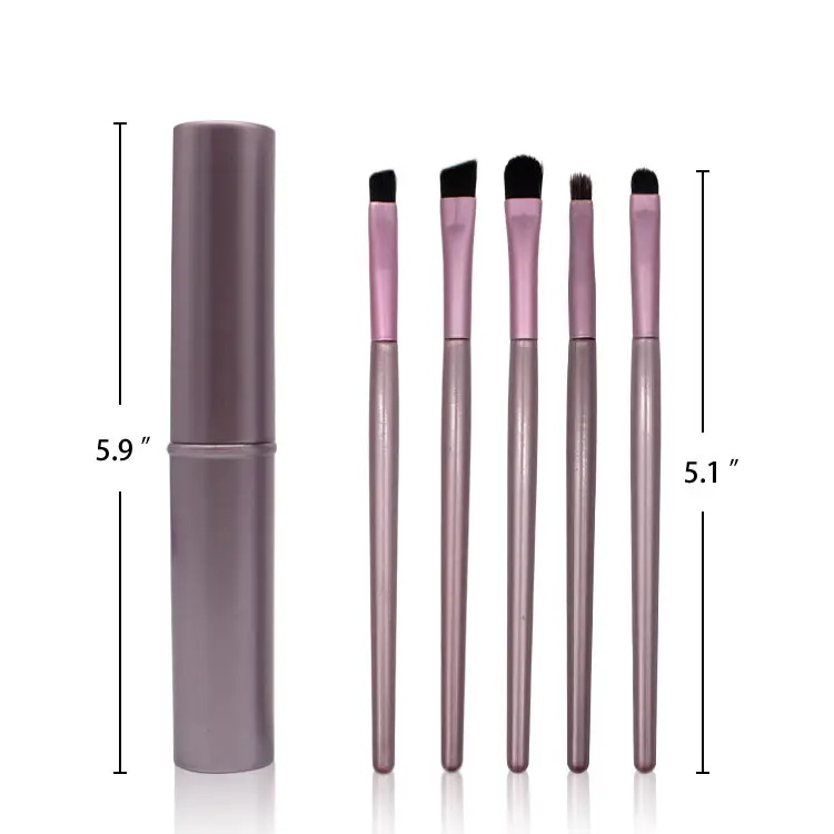 5pcs Canister Makeup Brush Eyeshadow Concealer Eyebrow Lip Brush