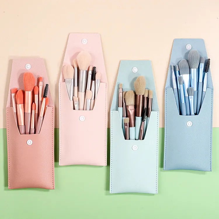 8pcs Mini Makeup Brush Super Soft Portable Beauty Brush Full Set with Bag