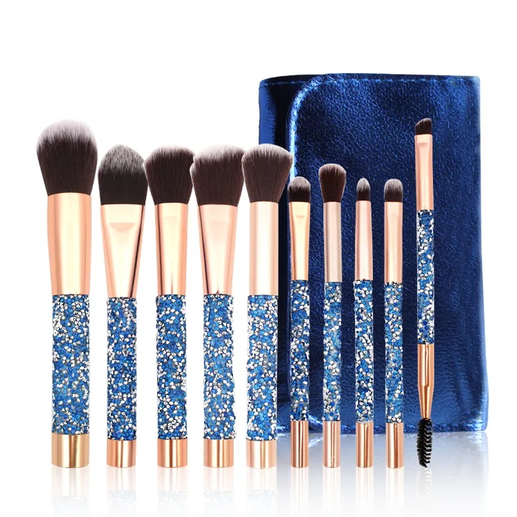 10 Pcs Makeup Brush Set Diamond Powder Blush Trimming Eyeshadow Brush