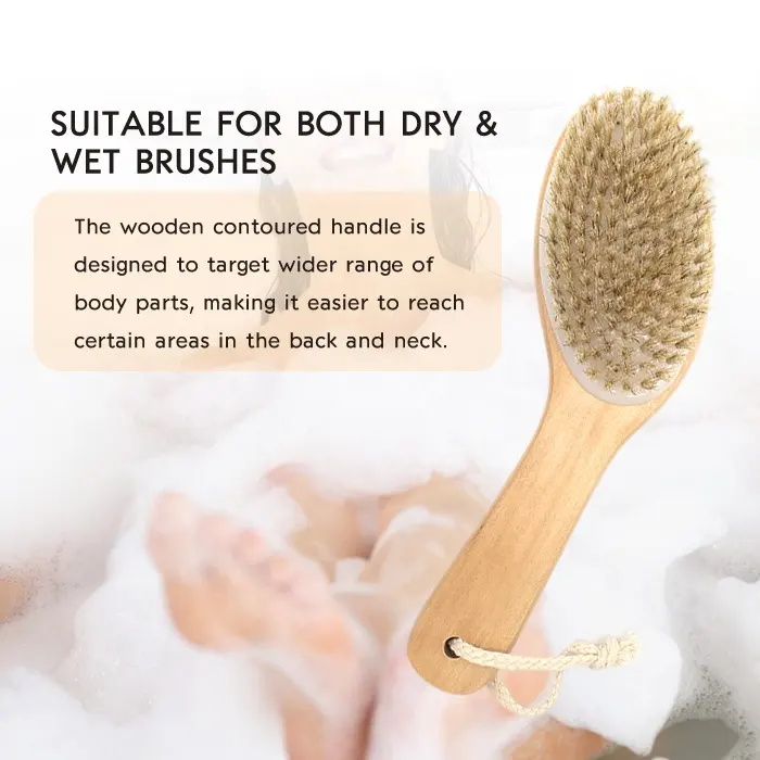 Bent Short Handle Chicken Leg Brush Bristle Bath Brush