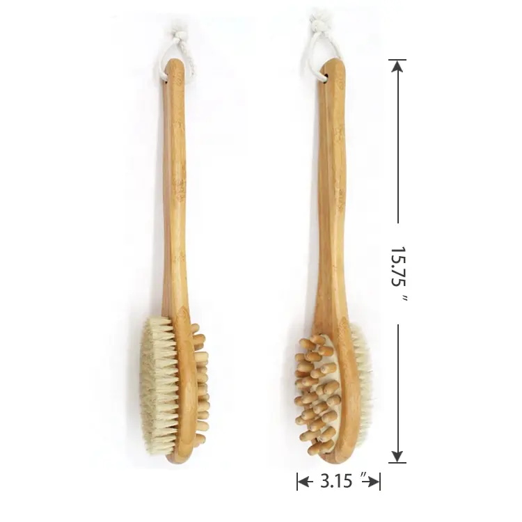 Nanzhu Pig Bristle 35cm Double-sided Massage Bath Brush