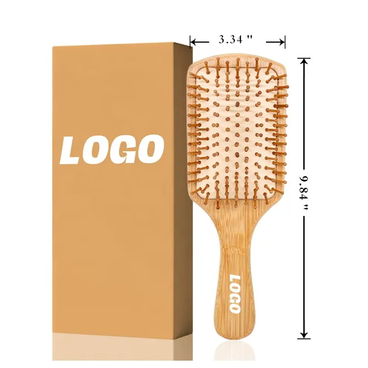 Bamboo Detangling Massage Hairbrush air bag comb