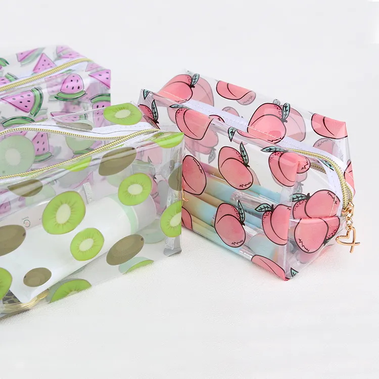 Fruit Printing Pvc Toiletry Bag Storage Pouch Cosmetic Bag