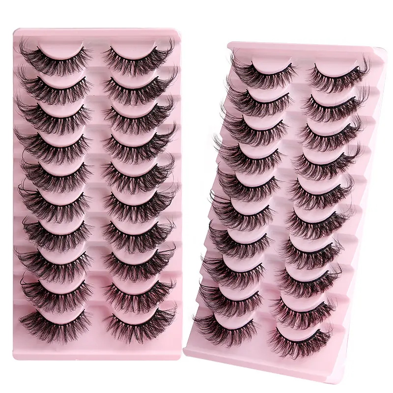 8D Thick Handmade Soft 10 Pairs False Eyelashes With Tray