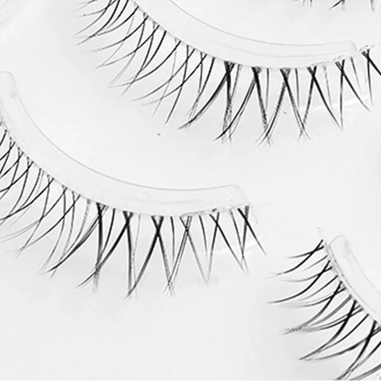 3 Pairs False Eyelashes Natural Look Clear Band 3D Faux Mink