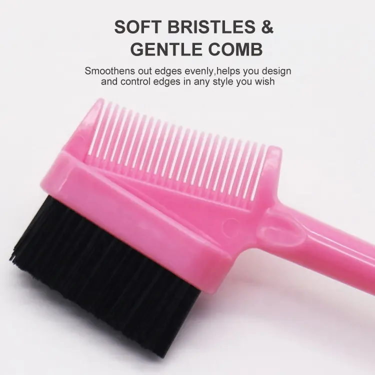 Double Sided Stainless Steel Plastic Handle Edge Control Brush