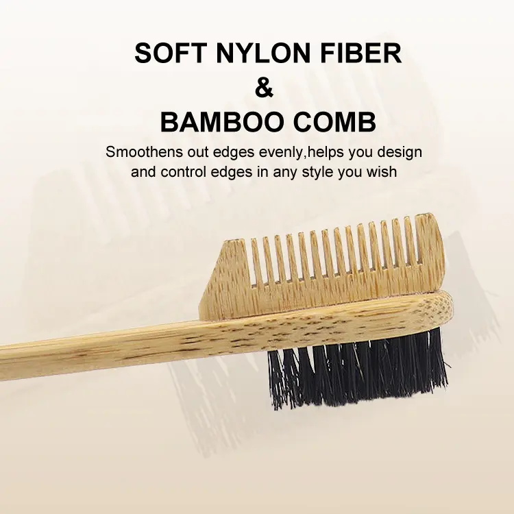 Natural Multi Functional Bamboo Edge Control Hair Brush