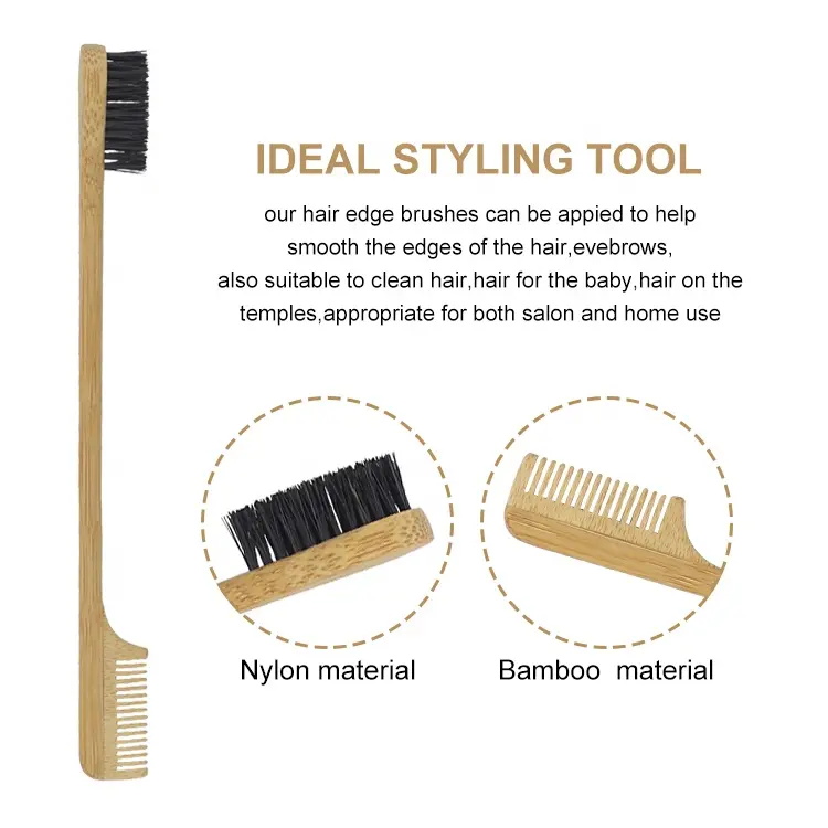 Natural Multi Functional Bamboo Edge Control Hair Brush