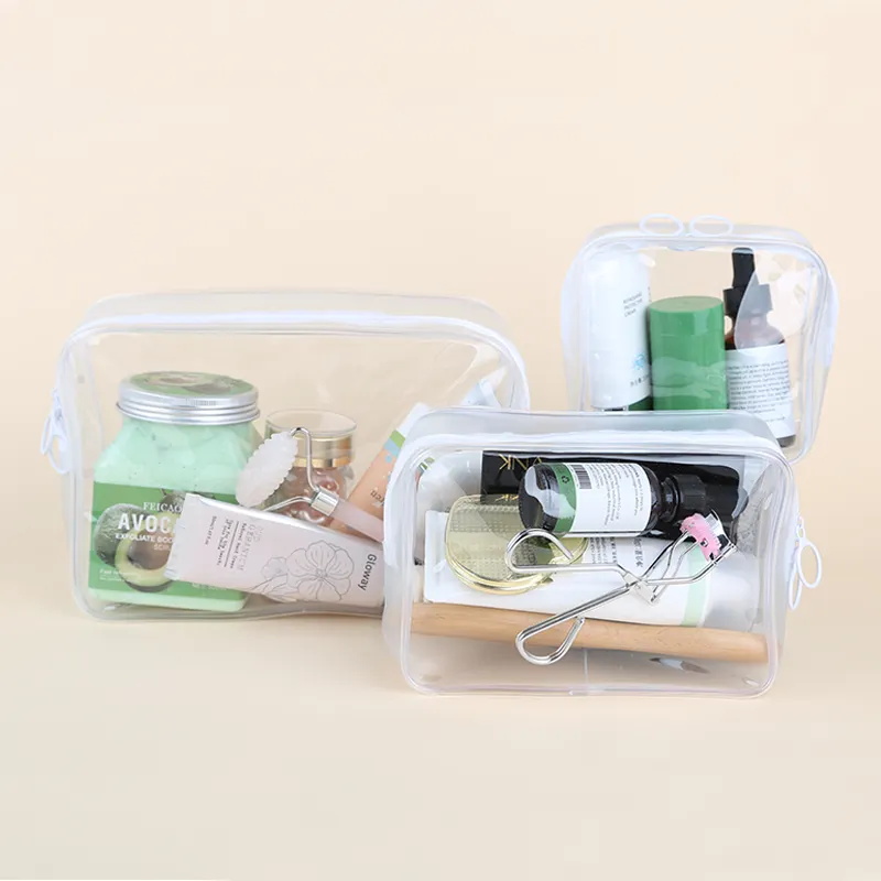 Pvc Clear Makeup Bags Cosmetic Pouches With Zipper