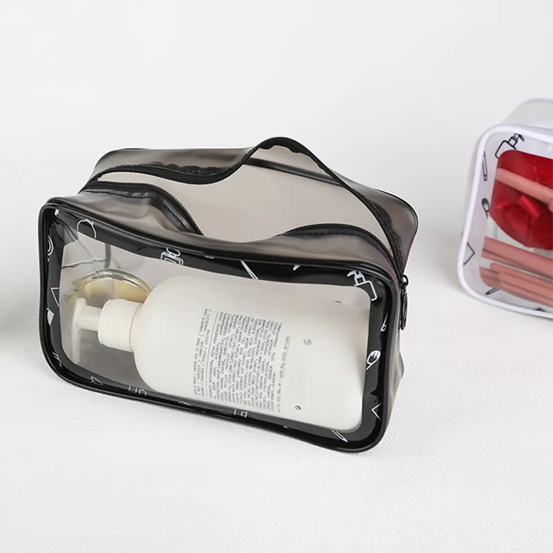 Pvc Plastic Zippered Organizer Cases For Women Men Vacation Travel Bathroom